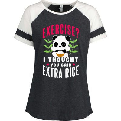 Exercise I Thought You Said Extra Rice Enza Ladies Jersey Colorblock Tee