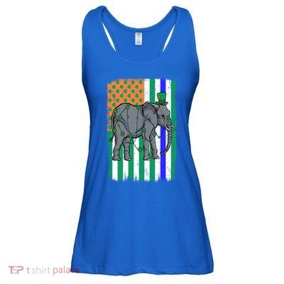 Elephant Irish Usa Flag Police Officer Cop St Patrick's Day Gift Ladies Essential Flowy Tank