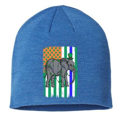 Elephant Irish Usa Flag Police Officer Cop St Patrick's Day Gift Sustainable Beanie