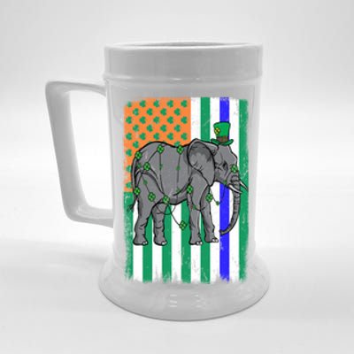 Elephant Irish Usa Flag Police Officer Cop St Patrick's Day Gift Beer Stein