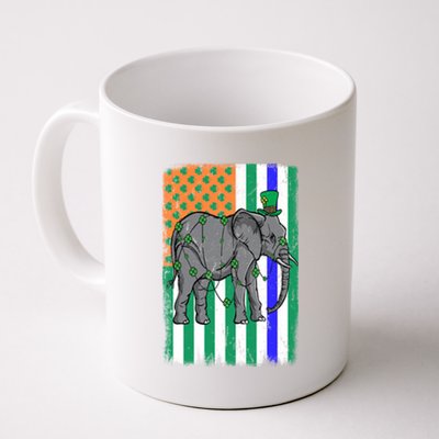 Elephant Irish Usa Flag Police Officer Cop St Patrick's Day Gift Coffee Mug