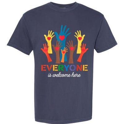 Everyone Is Welcome Here Idaho Teacher Garment-Dyed Heavyweight T-Shirt