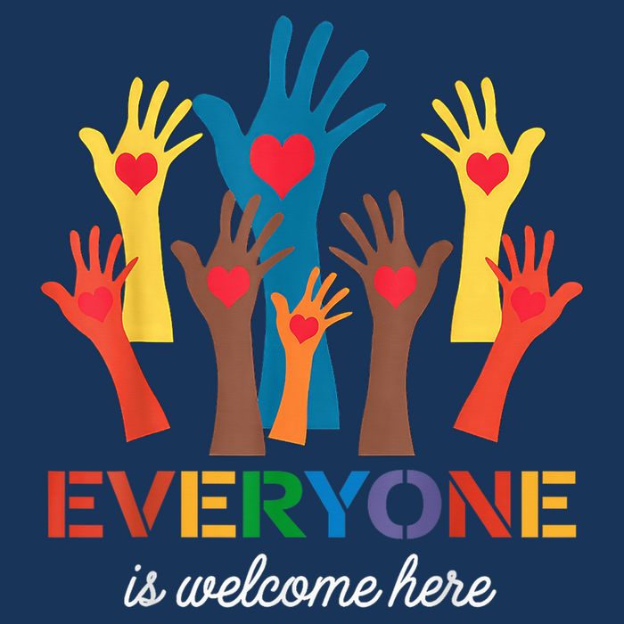 Everyone Is Welcome Here Idaho Teacher 7 Panel Mesh Trucker Snapback Hat