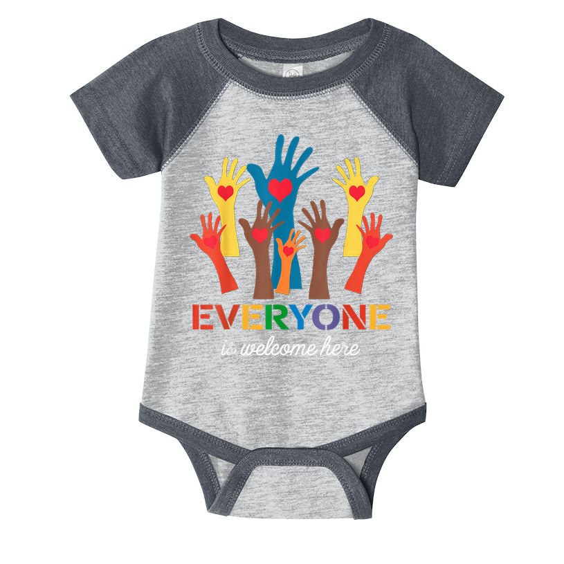 Everyone Is Welcome Here Idaho Teacher Infant Baby Jersey Bodysuit