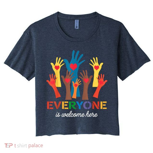 Everyone Is Welcome Here Idaho Teacher Crop Top