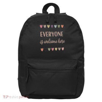 Everyone Is Welcome Here Idaho Teacher Support Retro 16 in Basic Backpack
