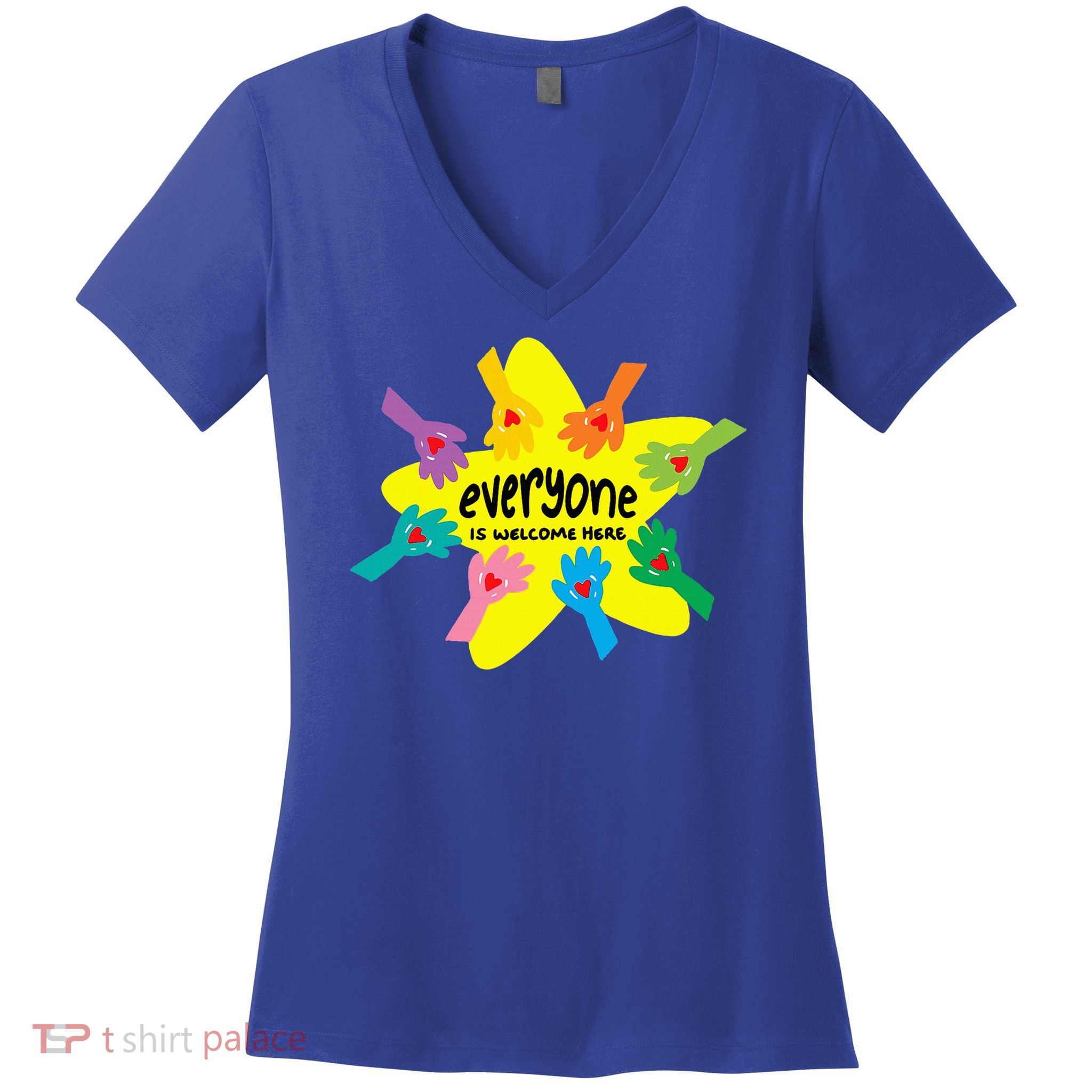 Everyone Is Welcome Here Idaho Teacher  Women's V-Neck T-Shirt