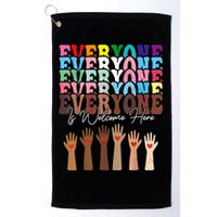 Everyone Is Welcome Here Retro Groovy Diversity Teachers Golf Towel