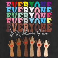 Everyone Is Welcome Here Retro Groovy Diversity Teachers Golf Towel