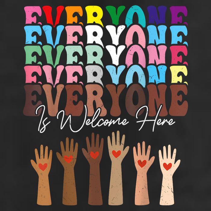 Everyone Is Welcome Here Retro Groovy Diversity Teachers Golf Towel