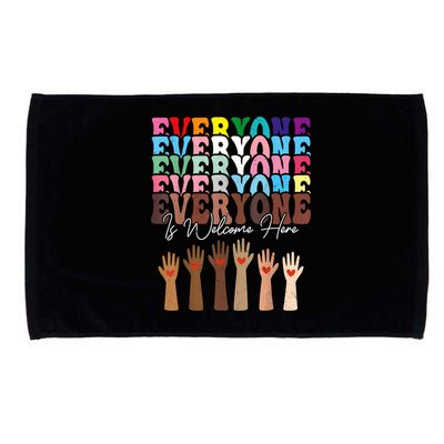 Everyone Is Welcome Here Retro Groovy Diversity Teachers Microfiber Hand Towel