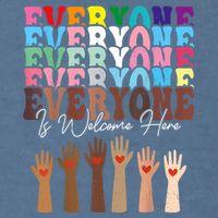 Everyone Is Welcome Here Retro Groovy Diversity Teachers Garment-Dyed Sweatshirt
