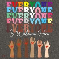 Everyone Is Welcome Here Retro Groovy Diversity Teachers Cotton Canvas Backpack