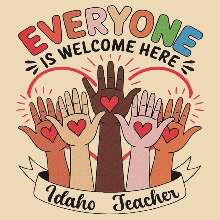 Everyone Is Welcome Here Idaho Teacher Zip Tote Bag