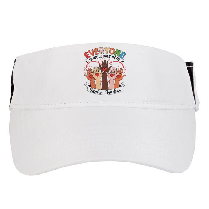 Everyone Is Welcome Here Idaho Teacher Adult Drive Performance Visor