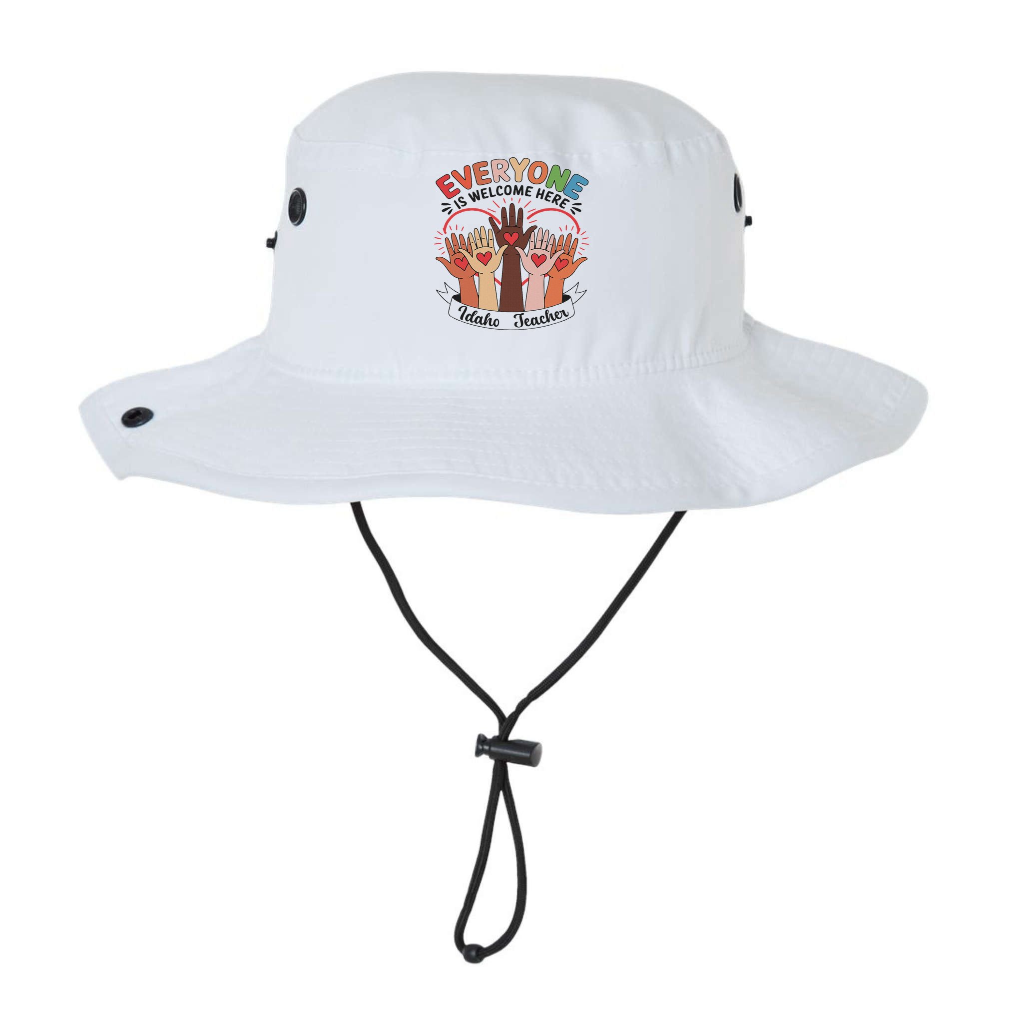 Everyone Is Welcome Here Idaho Teacher Bucket Hat