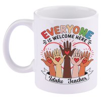 Everyone Is Welcome Here Idaho Teacher 11oz C Handle Ceramic Mug