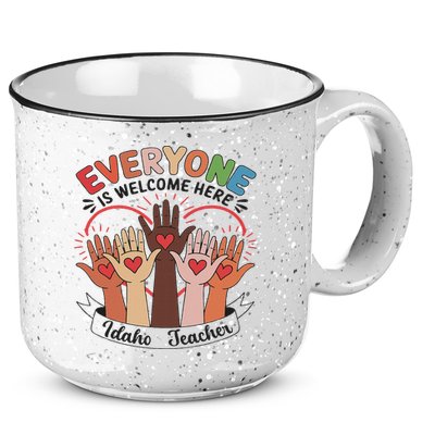 Everyone Is Welcome Here Idaho Teacher 15oz Campfire Ceramic Mug