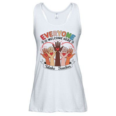 Everyone Is Welcome Here Idaho Teacher Ladies Essential Flowy Tank