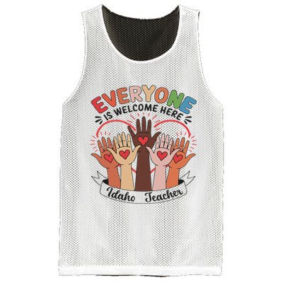 Everyone Is Welcome Here Idaho Teacher Mesh Reversible Basketball Jersey Tank