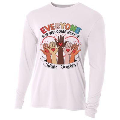 Everyone Is Welcome Here Idaho Teacher Cooling Performance Long Sleeve Crew
