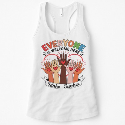 Everyone Is Welcome Here Idaho Teacher Womens Tank Top