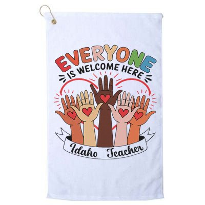 Everyone Is Welcome Here Idaho Teacher Golf Towel