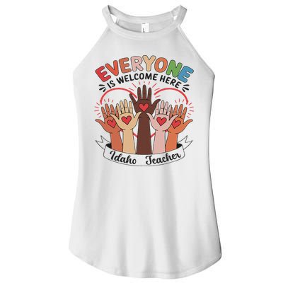 Everyone Is Welcome Here Idaho Teacher Women's Perfect Tri Rocker Tank
