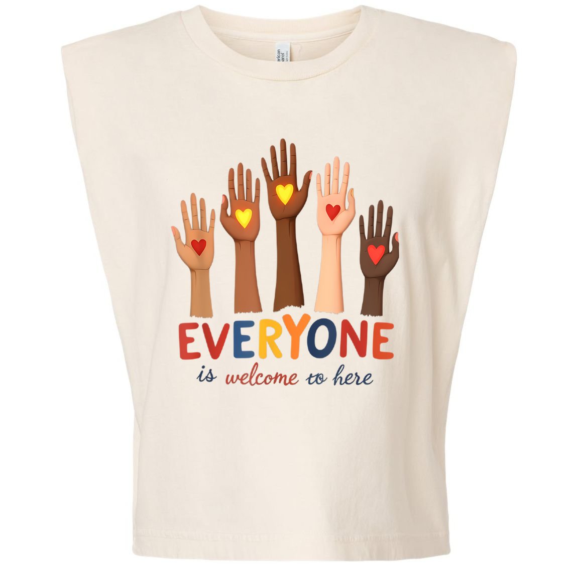 Everyone Is Welcome Here Idaho Teacher Belongs Educator Garment-Dyed Women's Muscle Tee