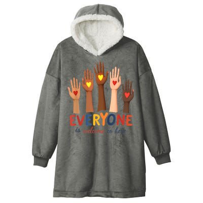 Everyone Is Welcome Here Idaho Teacher Belongs Educator Hooded Wearable Blanket