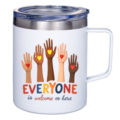 Everyone Is Welcome Here Idaho Teacher Belongs Educator 12oz Stainless Steel Coffee Mug