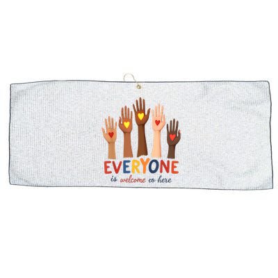 Everyone Is Welcome Here Idaho Teacher Belongs Educator Large Microfiber Waffle Golf Towel