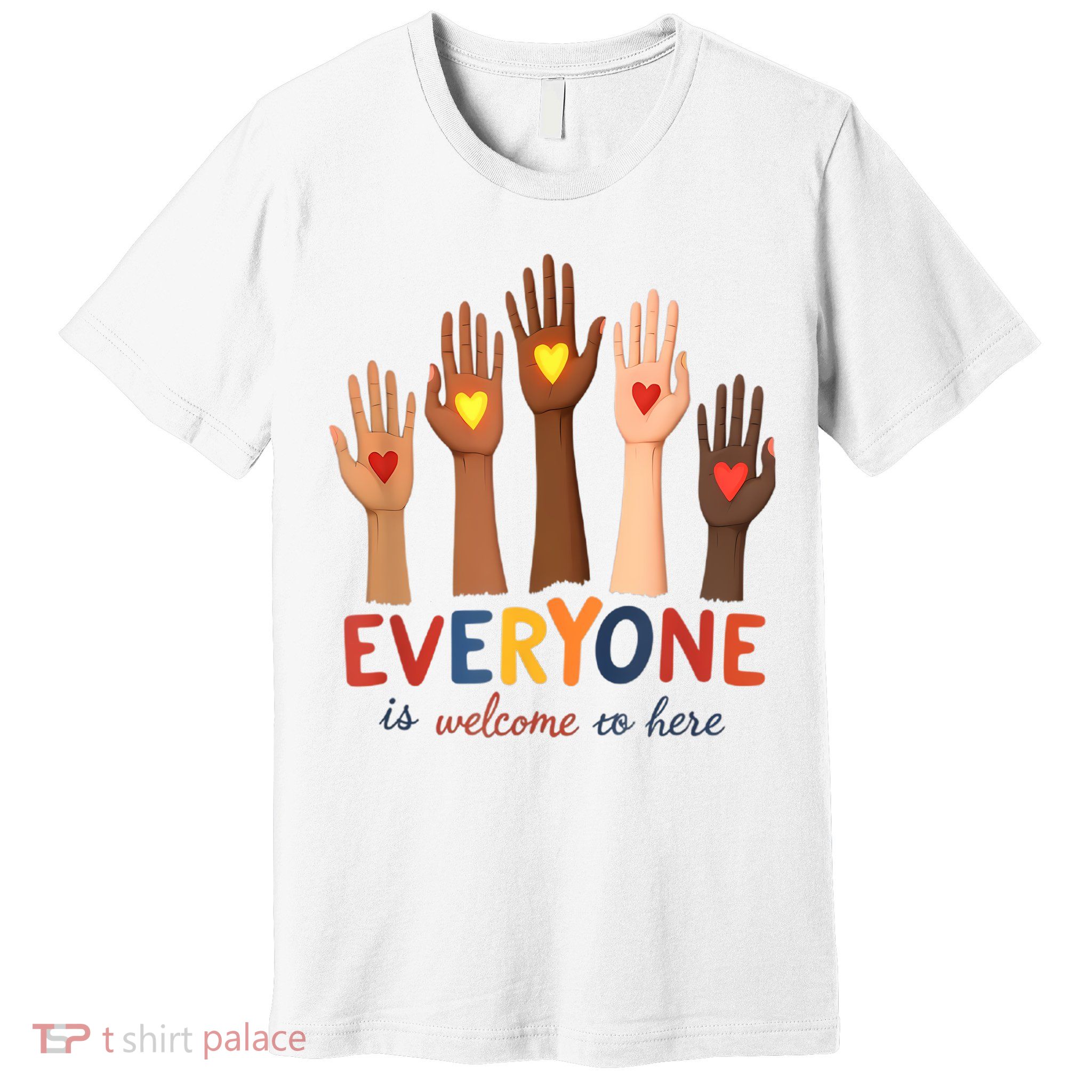 Everyone Is Welcome Here Idaho Teacher Belongs Educator Premium T-Shirt