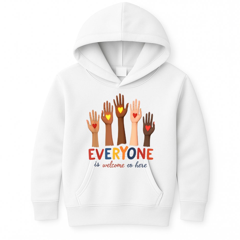 Everyone Is Welcome Here Idaho Teacher Belongs Educator Kids Hoodie