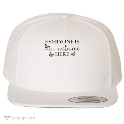 Everyone Is Welcome gay Pride Everyone Is Welcome Here  Wool Snapback Cap