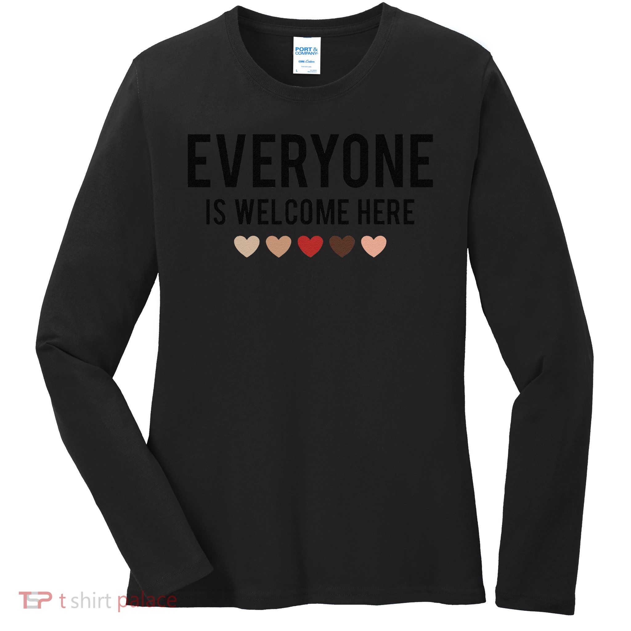 Everyone Is Welcome Here Idaho Teacher Respect Everyone Ladies Long Sleeve Shirt