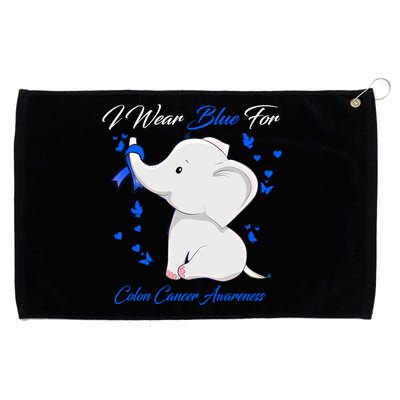 Elephant I Wear Blue For Colon Cancer Awareness Gift Grommeted Golf Towel