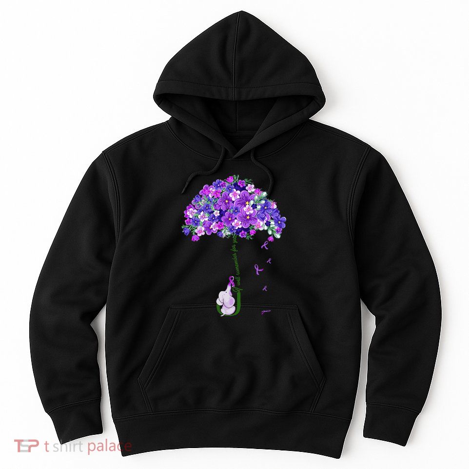 Elephant I Will Remember For You Sunflower Alzheimer Hoodie