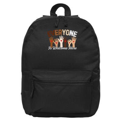 Everyone Is Welcome Here Kindness Unity Diversity 16 in Basic Backpack