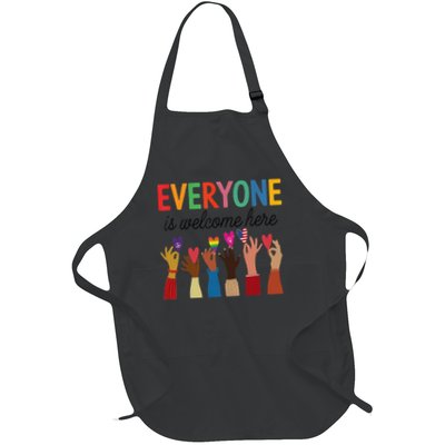 Everyone Is Welcome Here Idaho Teacher Equality LGBT Full-Length Apron With Pockets