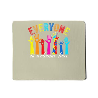 Everyone Is Welcome Here Colorful Hands Mousepad