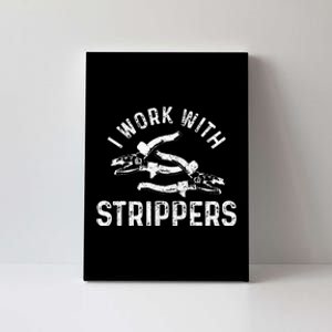 Electrician I Work With Strippers Funny Electrician Gift Canvas