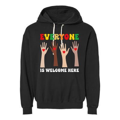 everyone is welcome here idaho teacher diversity unity  Garment-Dyed Fleece Hoodie