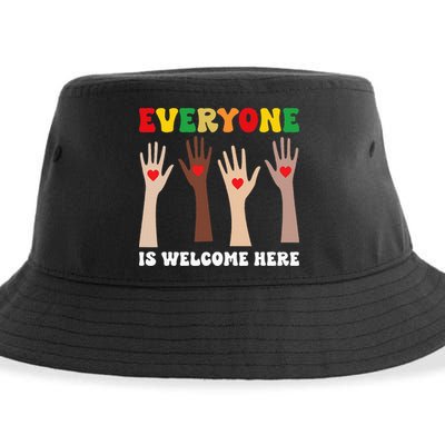 everyone is welcome here idaho teacher diversity unity  Sustainable Bucket Hat