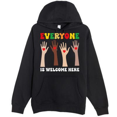 everyone is welcome here idaho teacher diversity unity  Premium Pullover Hoodie