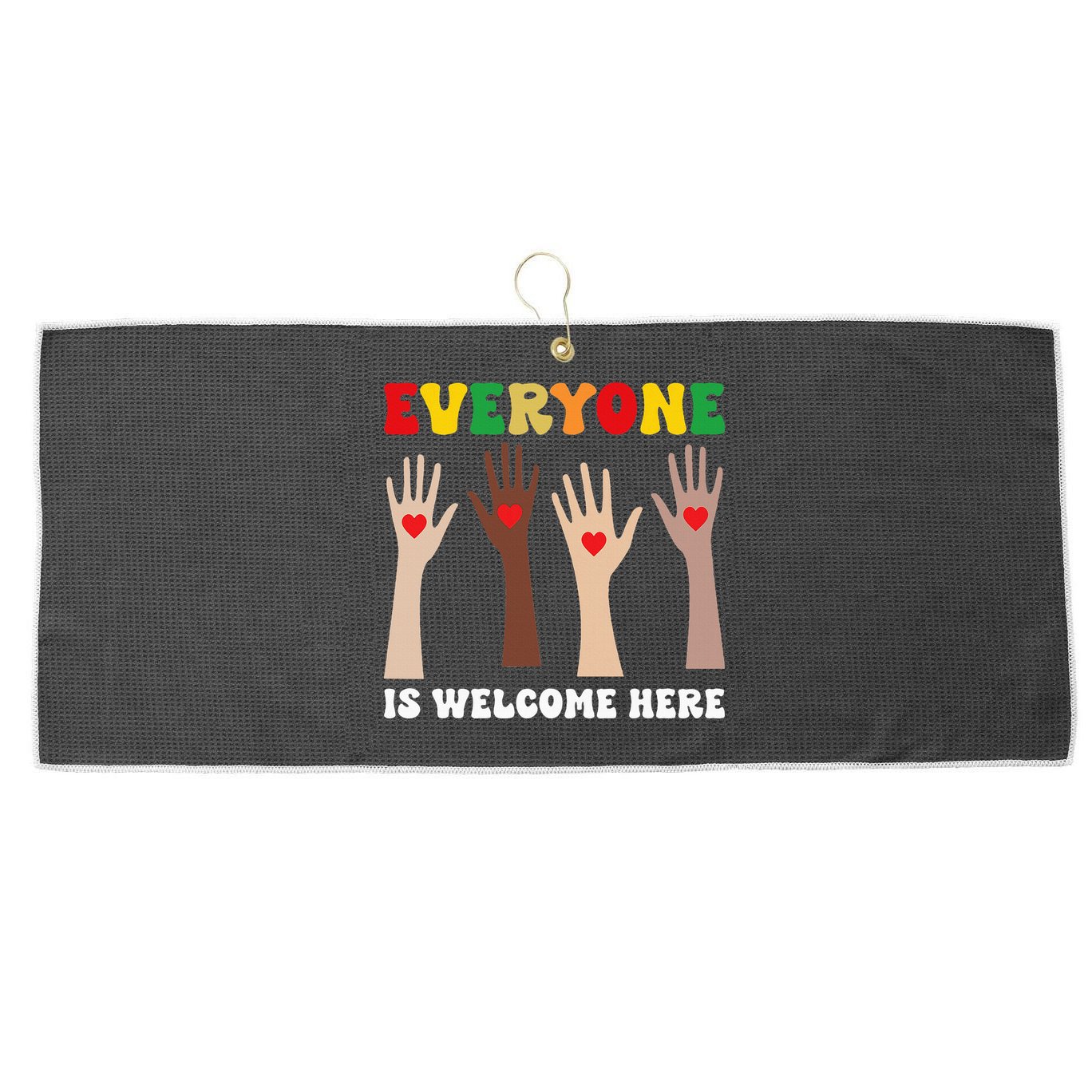 everyone is welcome here idaho teacher diversity unity  Large Microfiber Waffle Golf Towel