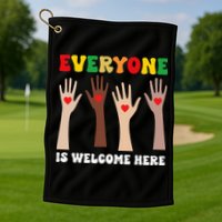 everyone is welcome here idaho teacher diversity unity  Golf Towel