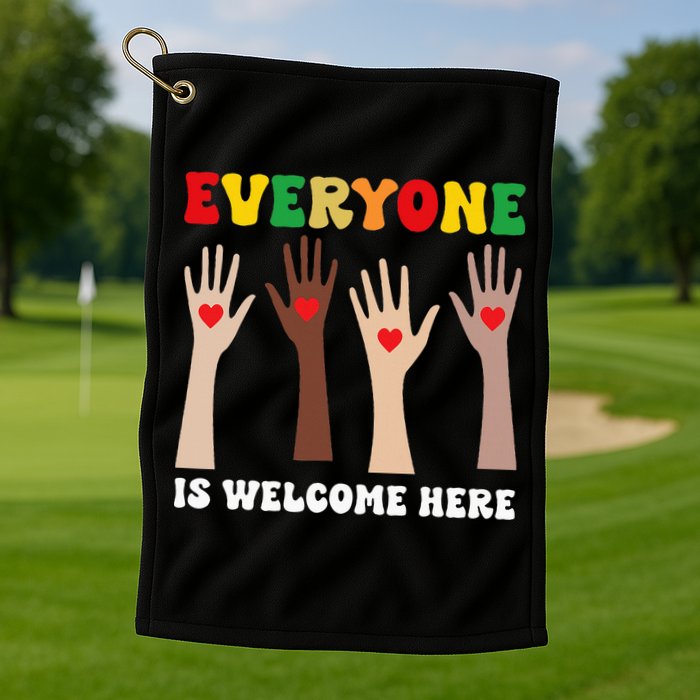 everyone is welcome here idaho teacher diversity unity  Golf Towel
