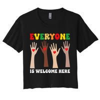 everyone is welcome here idaho teacher diversity unity  Women's Crop Top Tee