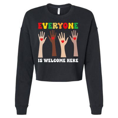 everyone is welcome here idaho teacher diversity unity  Cropped Pullover Crew